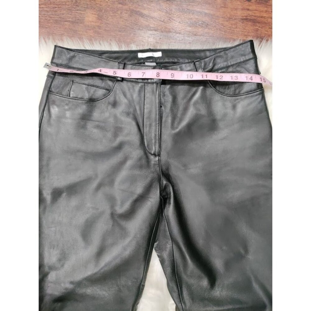 Halogen High Waisted 5 Pocket Bootcut Leather Pants Black Women's Size 4 - Picture 12 of 15